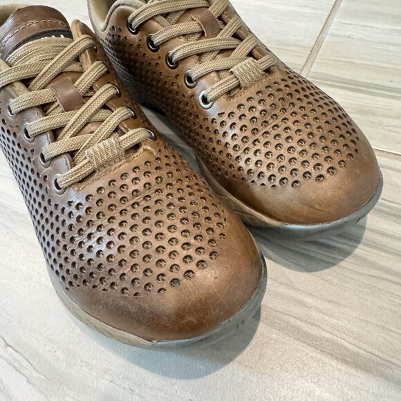 Nobull Sand Leather Trainers Athletic Sneakers Perforated Shoes Workout Brown 7 - Picture 3 of 10